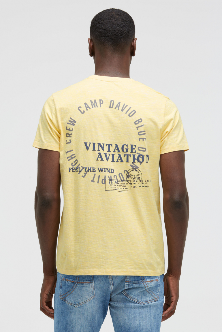 T-Shirt mit Streifen-Design und Rücken-Print yellow sun