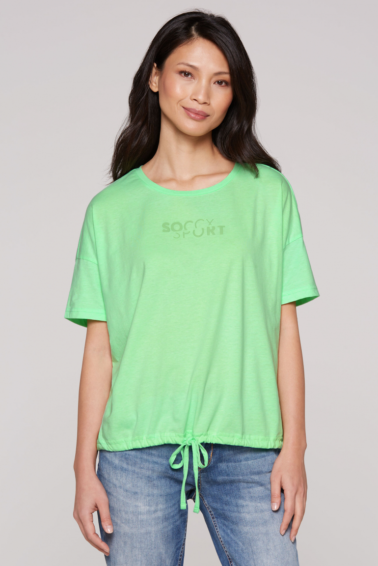 T-Shirt Oversized mit Bindebandsaum peppy green