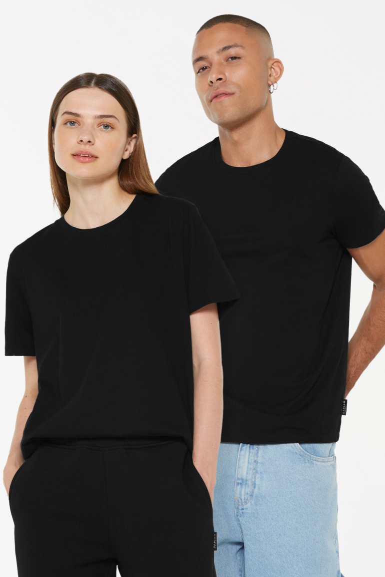 T-Shirt Rundhals, 2er-Pack black / black