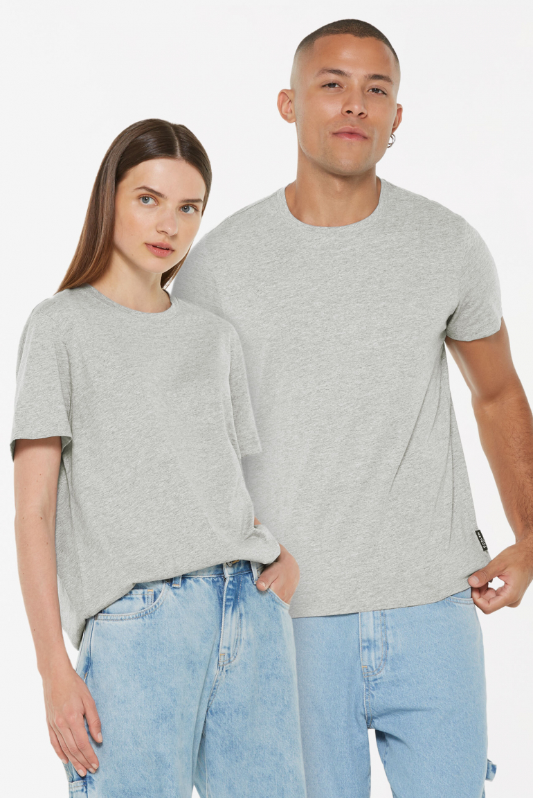 T-Shirt Rundhals, 2er-Pack greymelange / greymelange