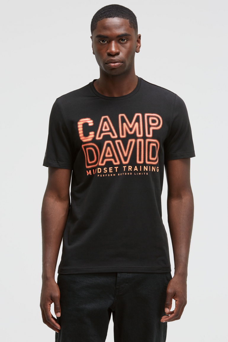 T-Shirt Rundhals mit Logo Artwork black