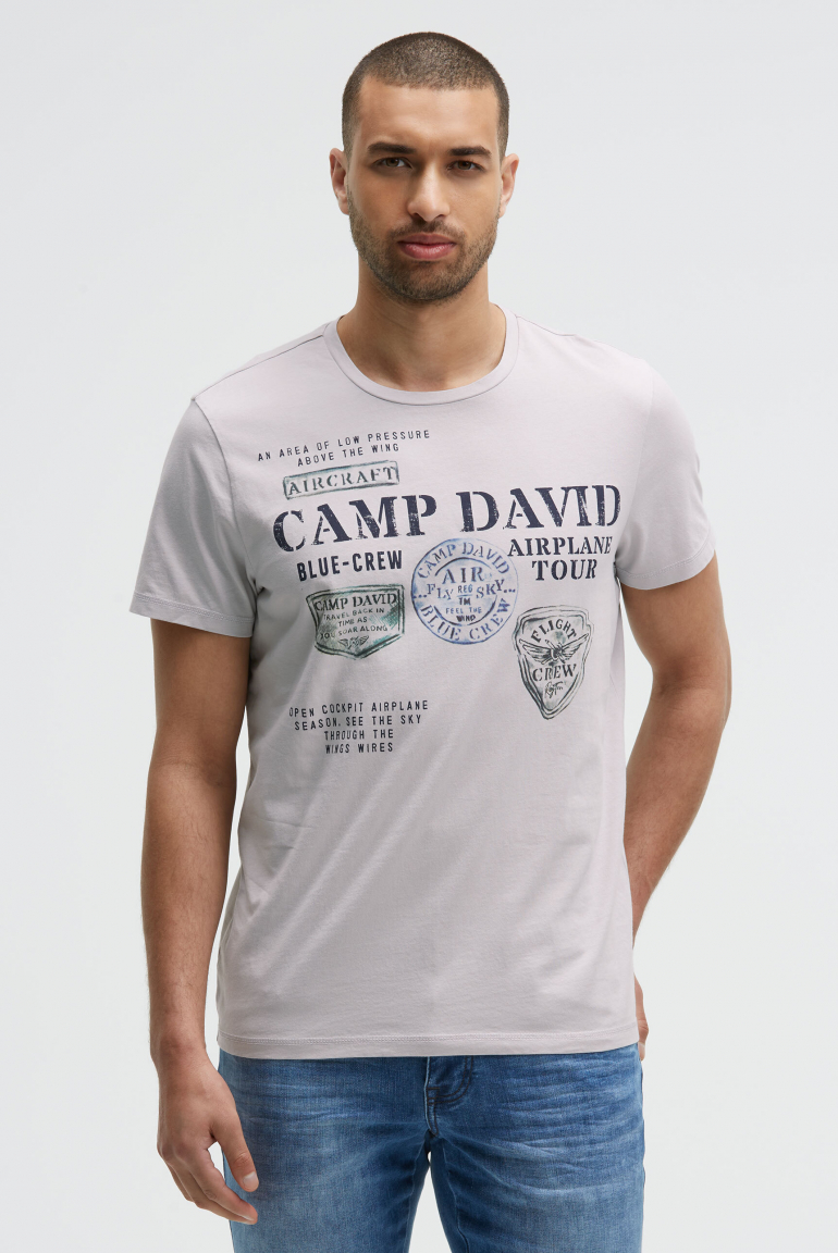 T-Shirt Rundhals mit Photoprint storm grey