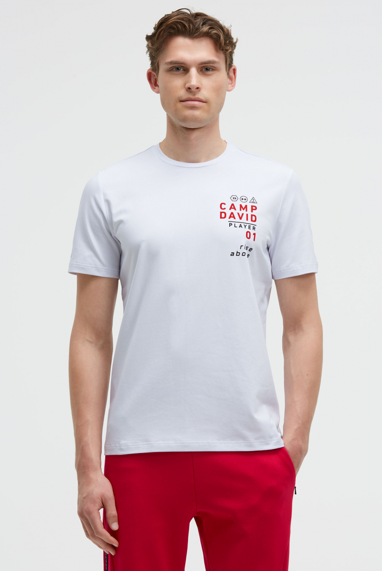 T-Shirt Rundhals mit Rücken-Artwork opticwhite