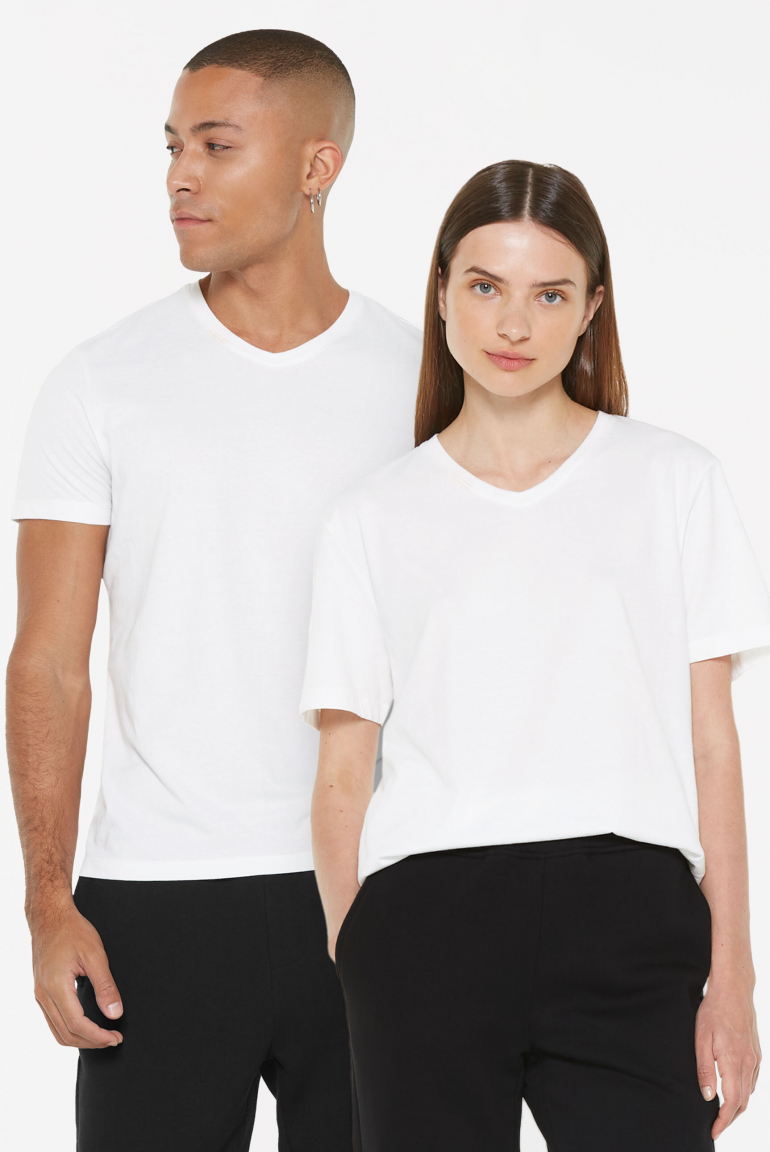 T-Shirt V-Neck, 2er-Pack opticwhite / opticwhite