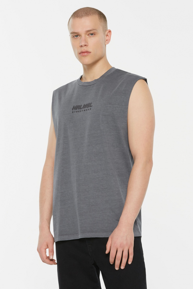 THE-O Muskelshirt printed asphalt