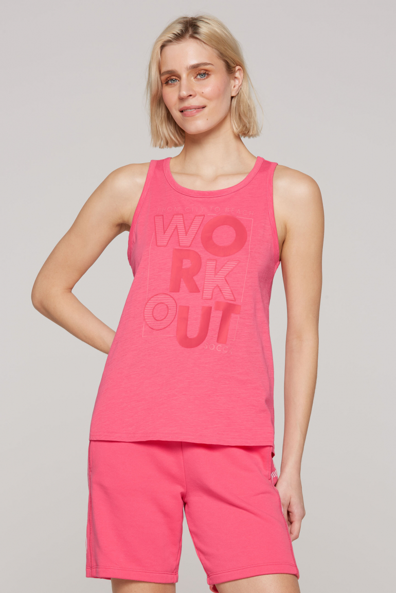 Top mit Artwork und Rücken-Cut-Out coral pink
