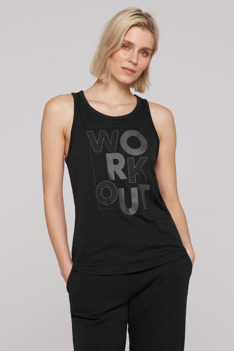 Top mit Artwork und Rücken-Cut-Out black