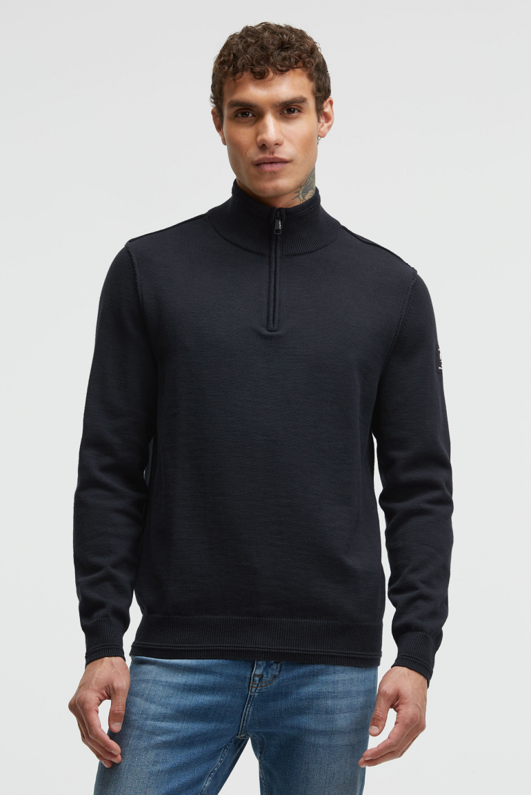 Troyer-Pullover mit Zipper true navy
