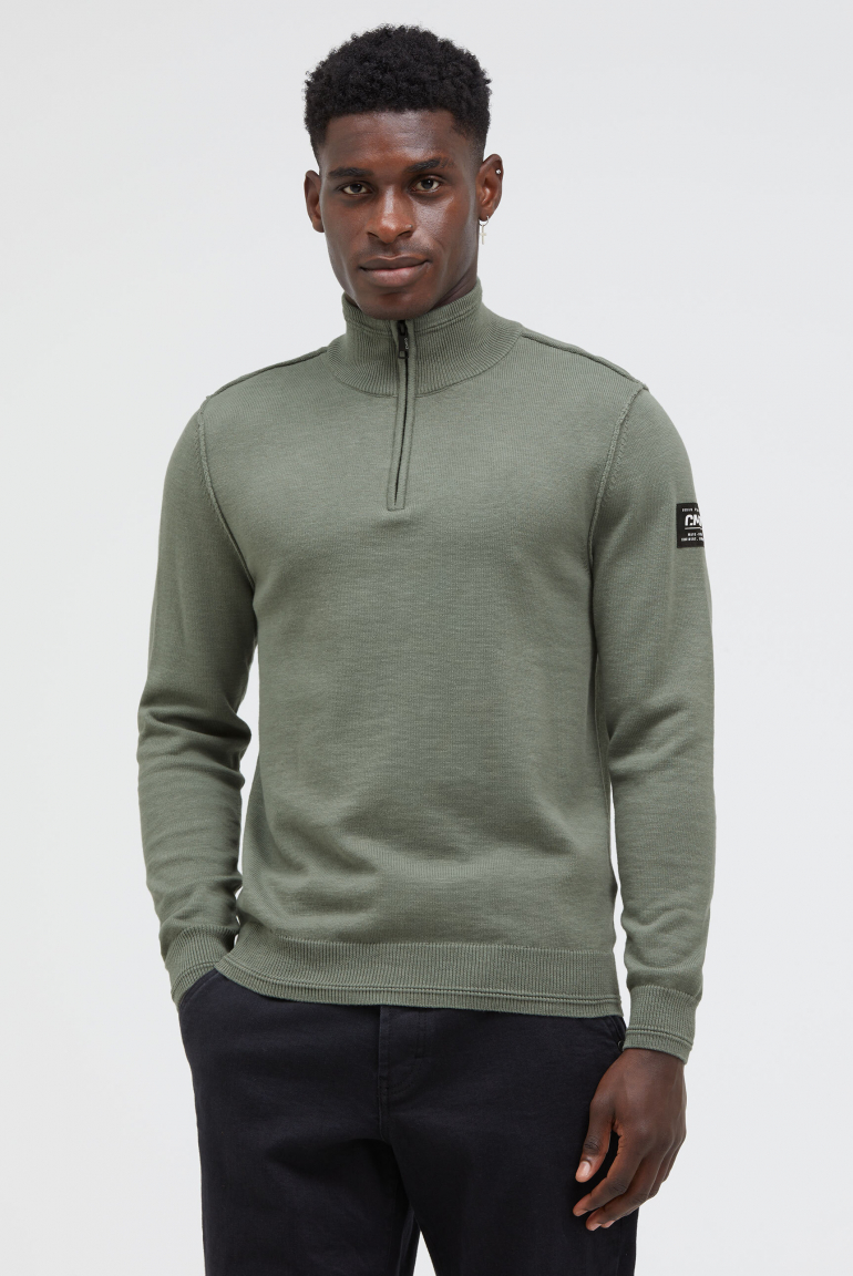 Troyer-Pullover mit Zipper sage
