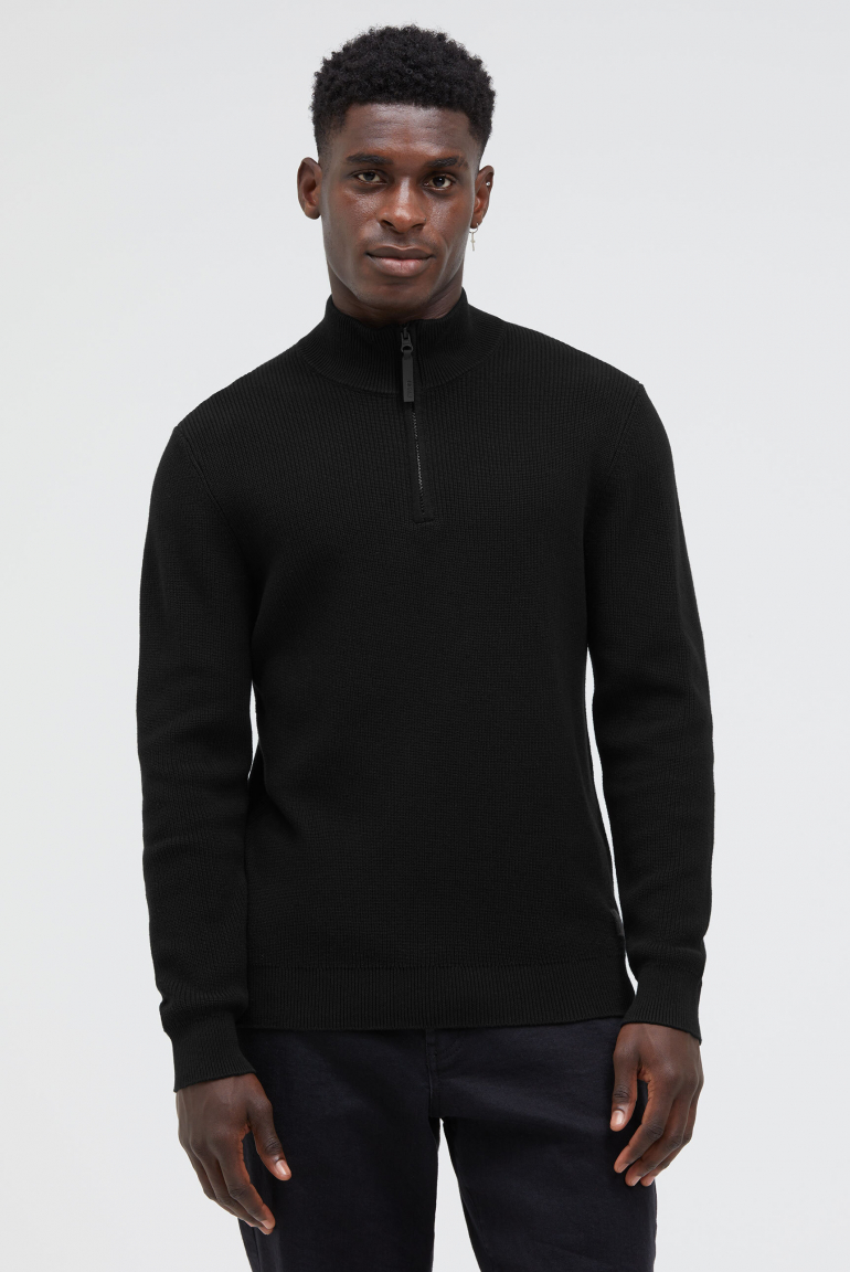 Troyer-Pullover mit Zipper black