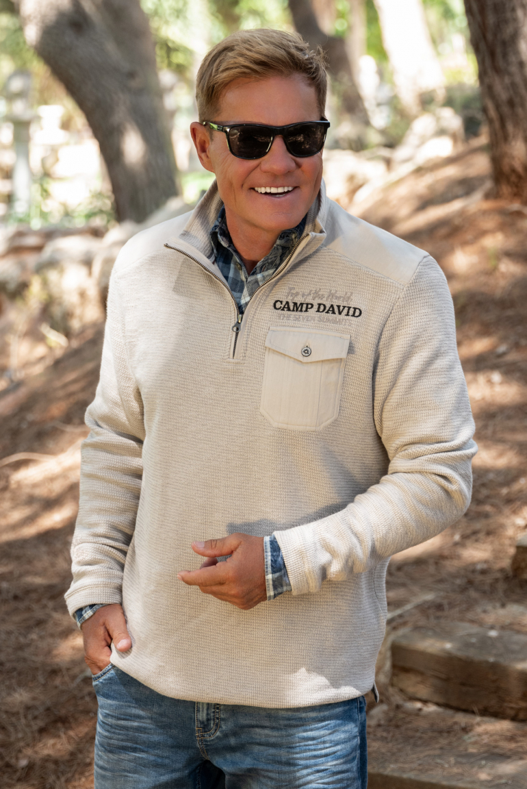 Troyer-Sweatshirt mit Twill-Details silvery