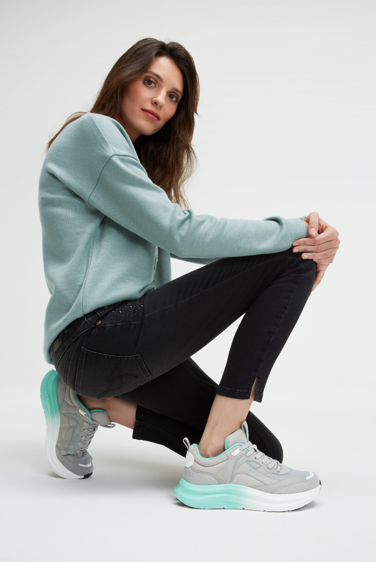 Wedge Sport Sneaker mit Dip-Dye-Sohle gray