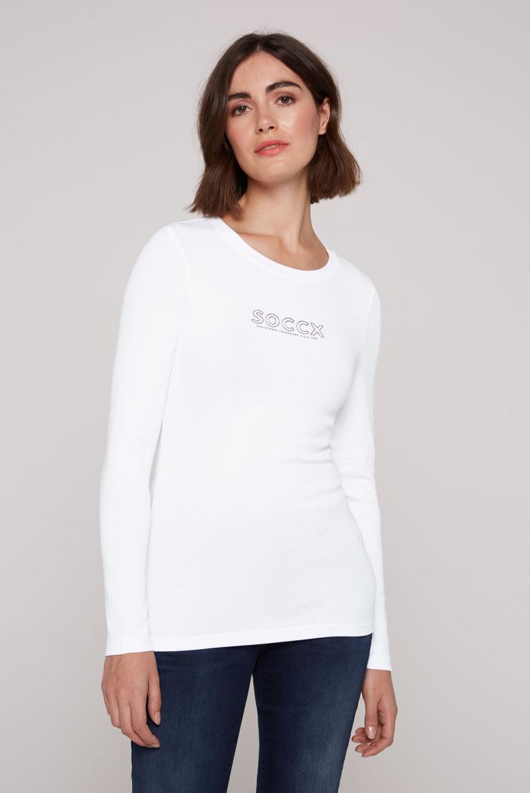 Basic Langarmshirt mit Foliendruck opticwhite - CAMP DAVID & SOCCX