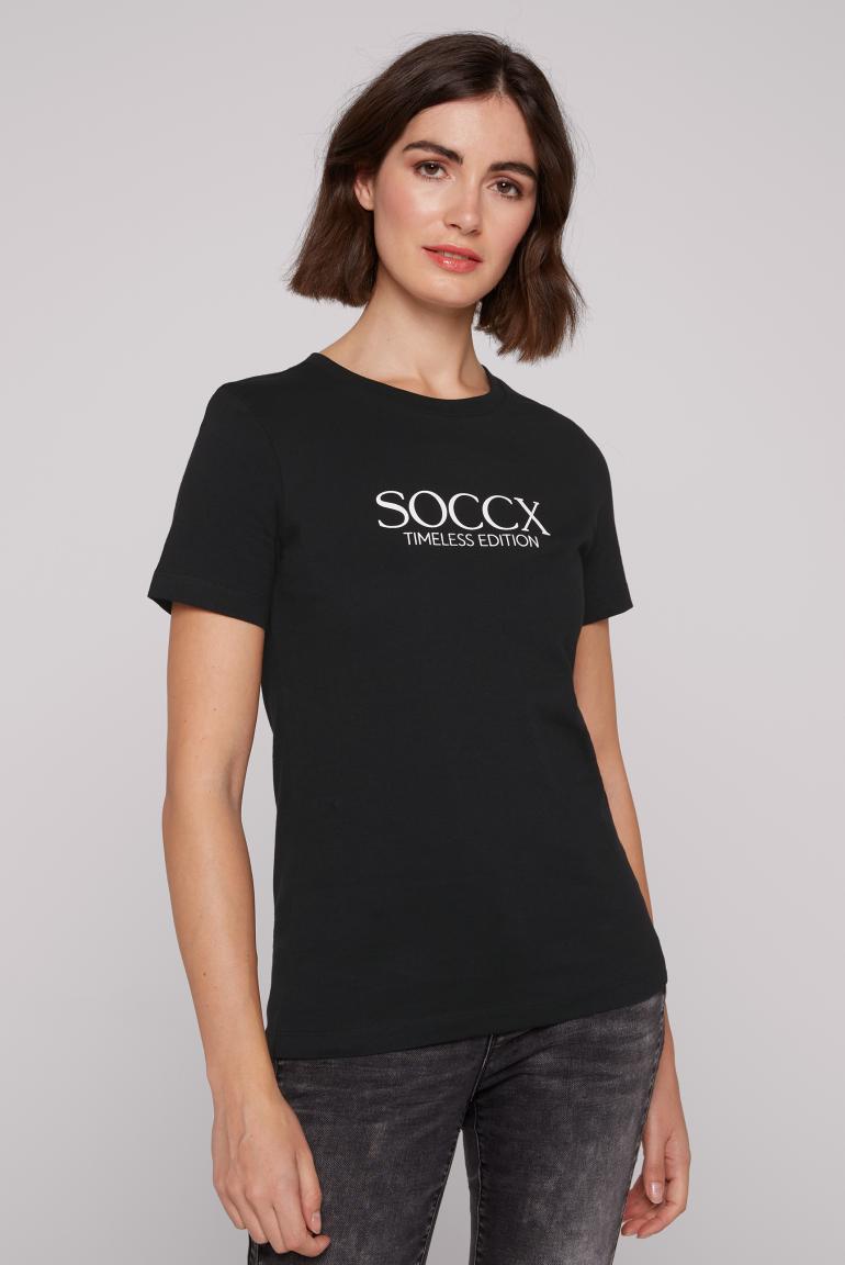 CAMP T-Shirt Basic DAVID SOCCX mit Print black - & Logo