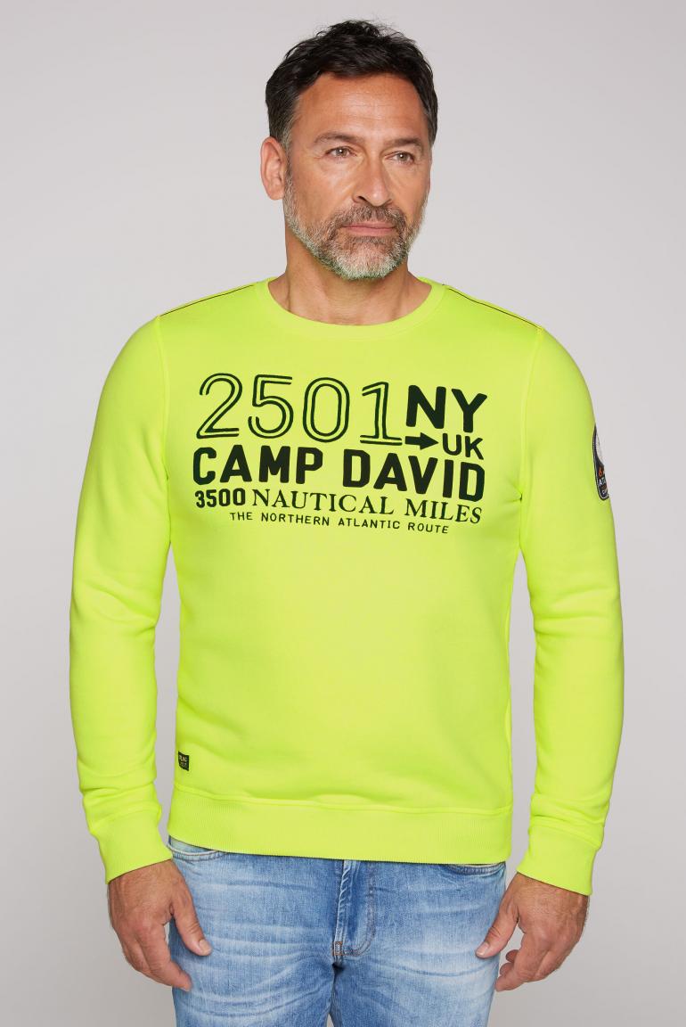 Sweatshirt mit Logo Artwork neon lime - CAMP DAVID & SOCCX