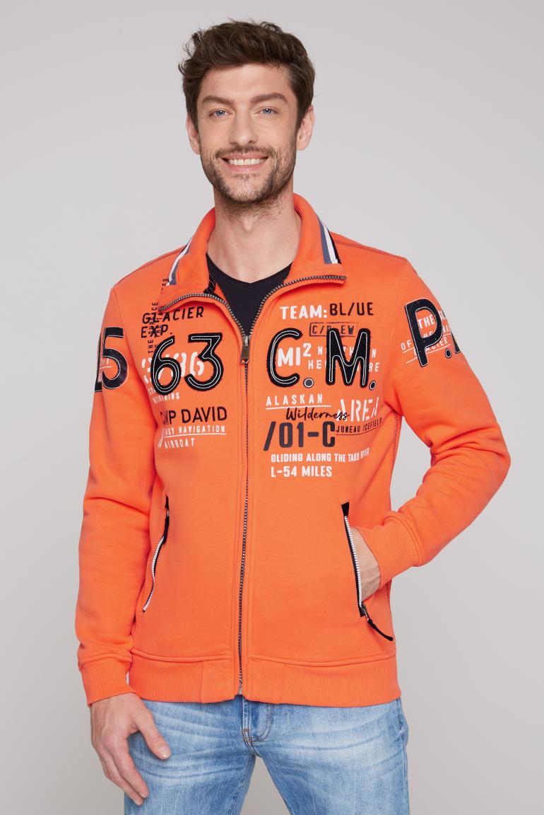CAMP orange | SOCCX mit Sweatshirtjacke & Label-Applikationen mission DAVID