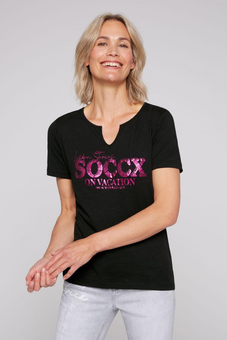 T-Shirt mit - Print DAVID black Label SOCCX & CAMP
