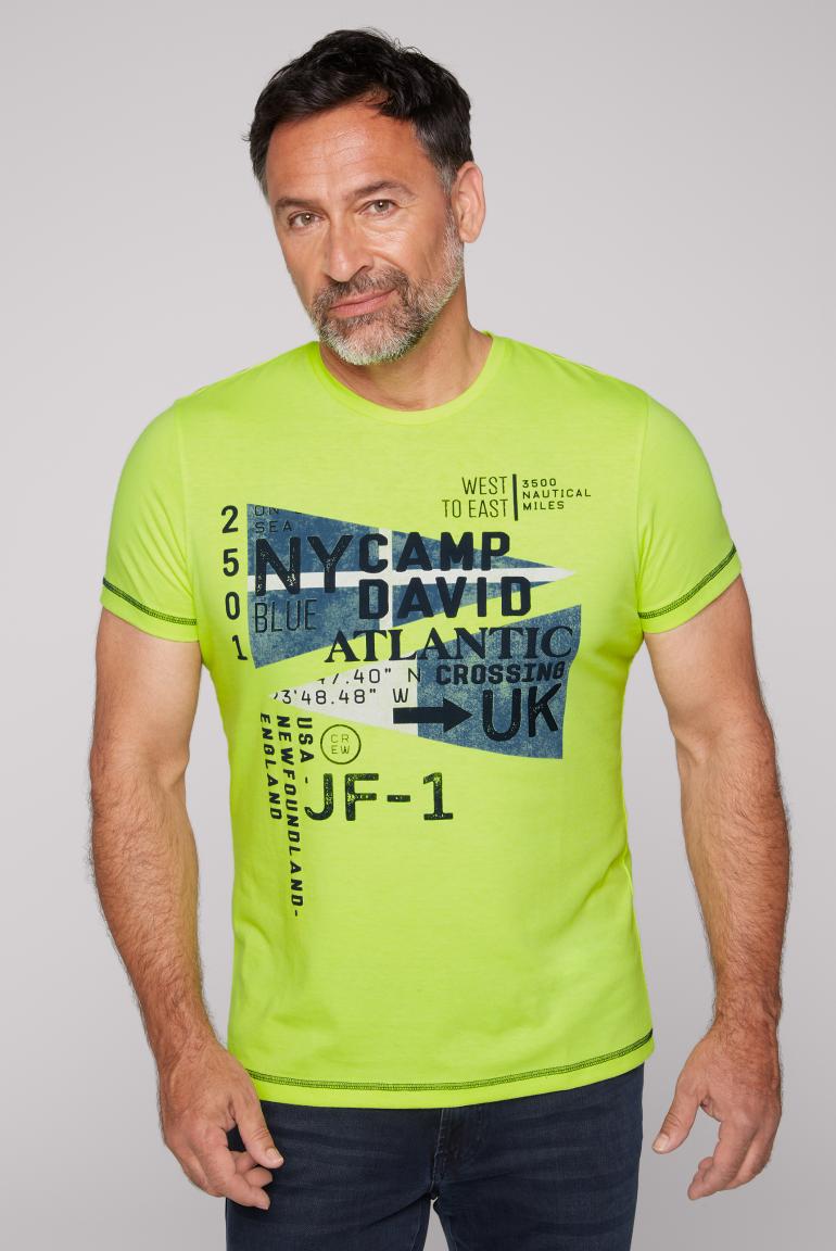 T-Shirt Rundhals mit Print Artwork neon lime - CAMP DAVID & SOCCX