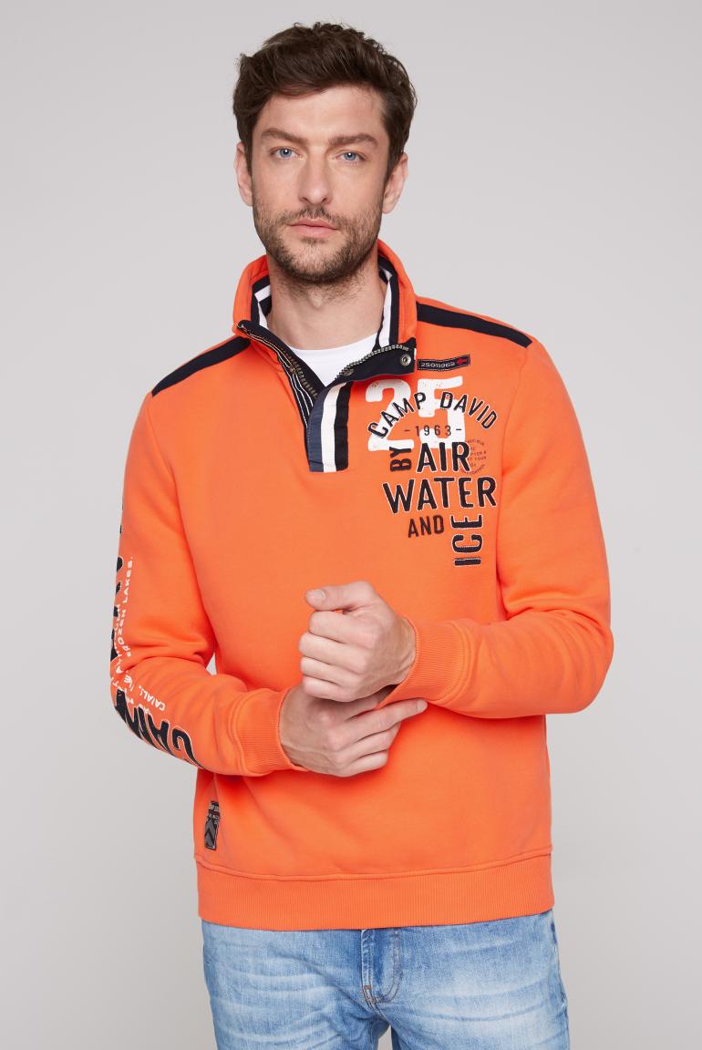 CAMP DAVID & SOCCX | Troyer-Sweatshirt mit Tapes und Artworks mission orange