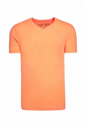 neon orange v neck t shirt
