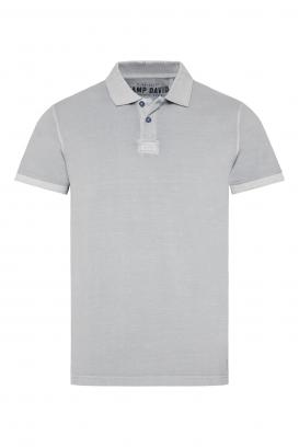 CAMP DAVID & SOCCX | Poloshirt aus Pikee mit Logostick new grey