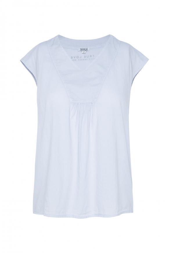 Ärmellose Bluse mit V-Ausschnitt light blue