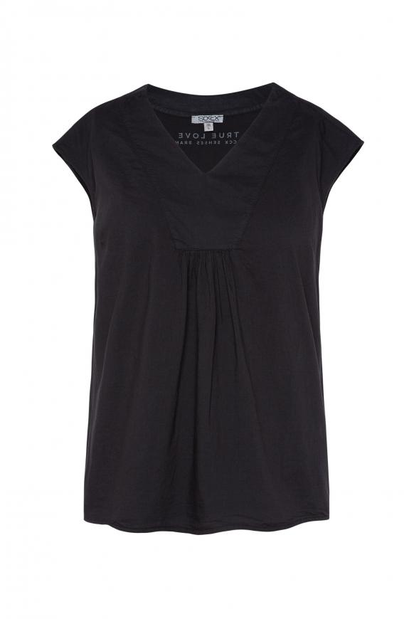 Ärmellose Bluse mit V-Ausschnitt black