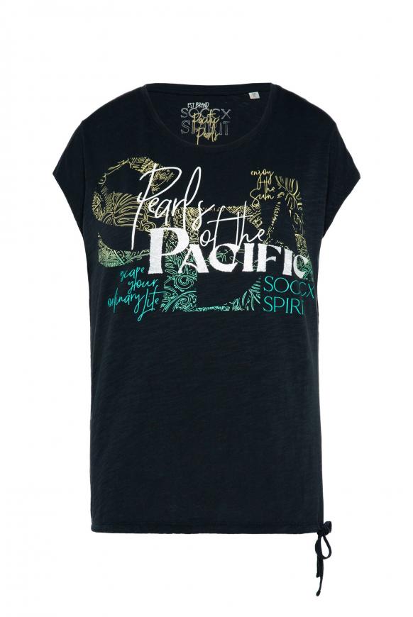Ärmelloses Shirt mit Tunnelzugsaum pacific navy