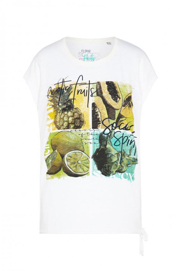 Ärmelloses Shirt mit Tunnelzugsaum opticwhite
