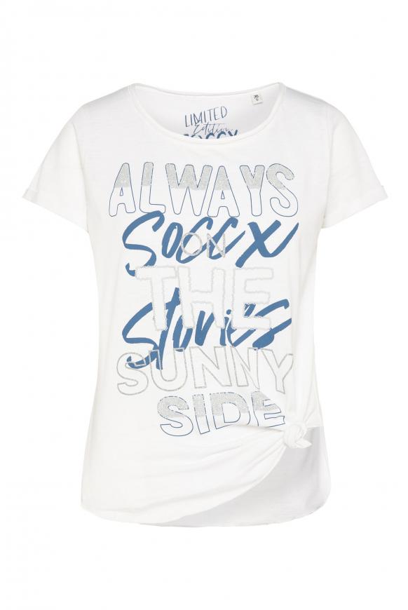 Ausbrenner-Shirt mit Glitter Puff Print opticwhite
