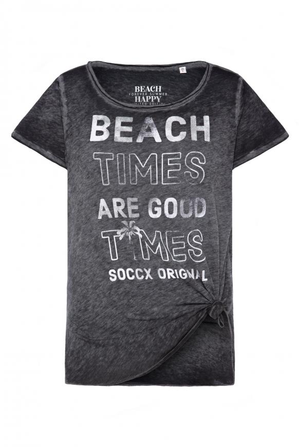Ausbrenner-Shirt mit Label Print black burn