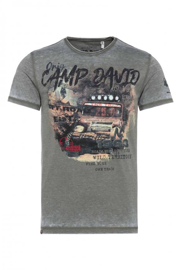 Ausbrenner-Shirt mit Photoprint silvery