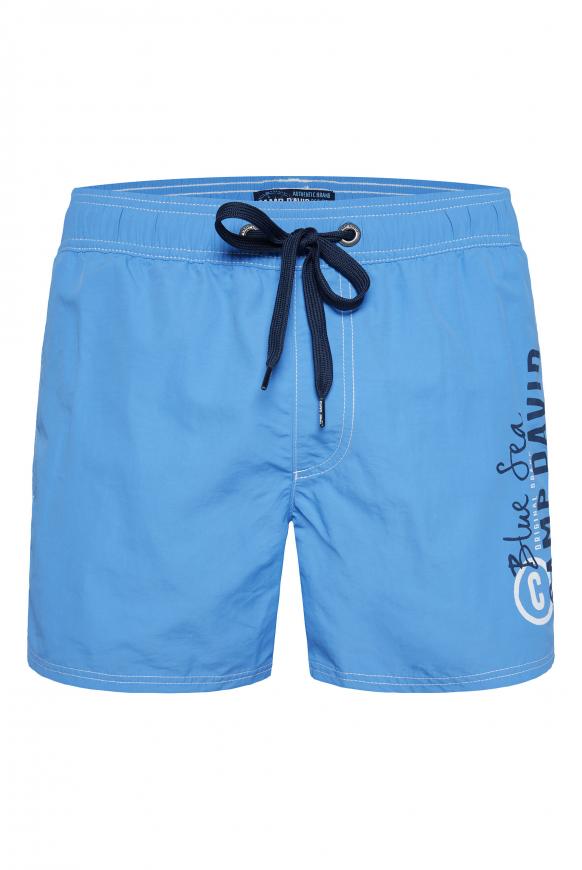 Badeshorts mit Logo Print scuba blue