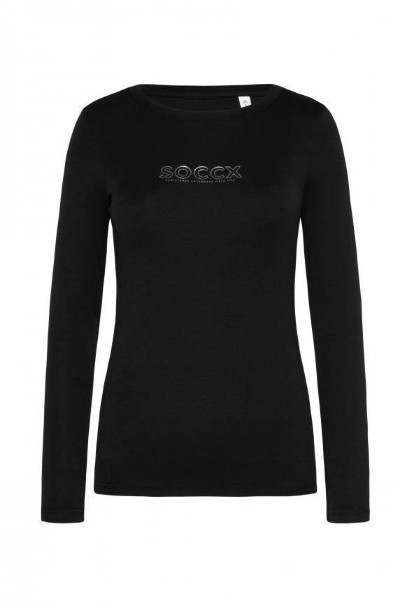 Basic Langarmshirt mit Foliendruck black