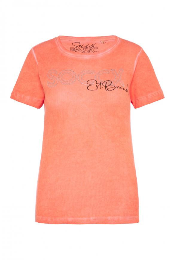 Basic T-Shirt mit Logo Artwork happy lobster