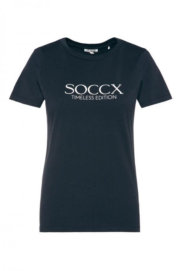 Basic T-Shirt mit Logo Print classic blue