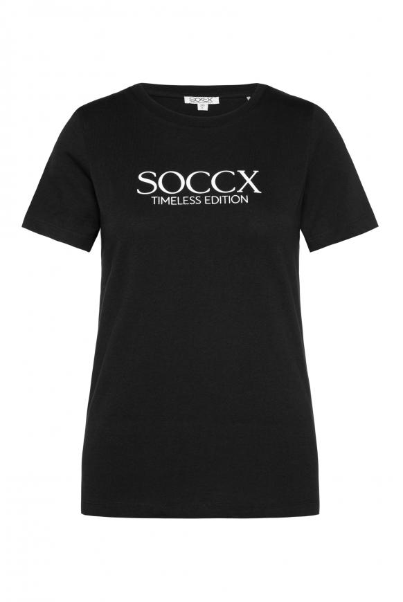 Basic T-Shirt mit Logo Print black