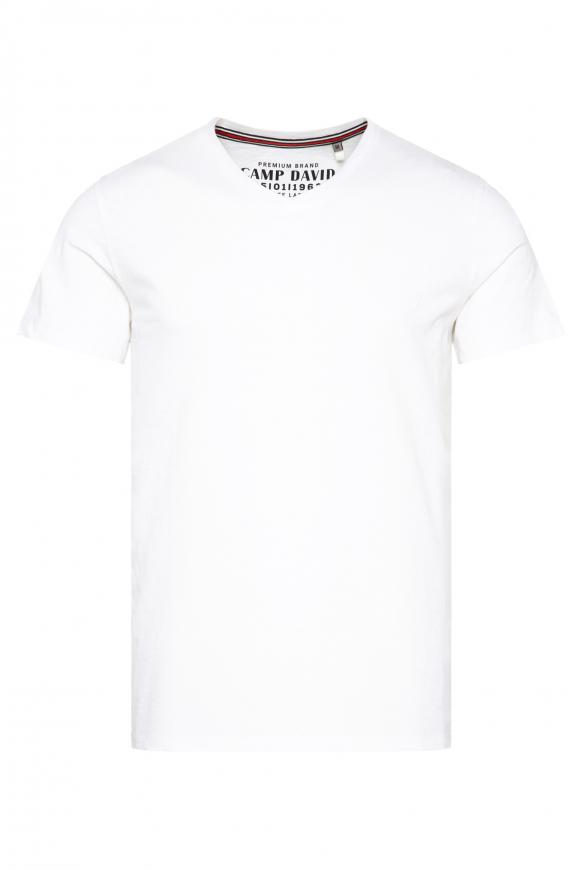 Basic T-Shirt mit V-Neck opticwhite