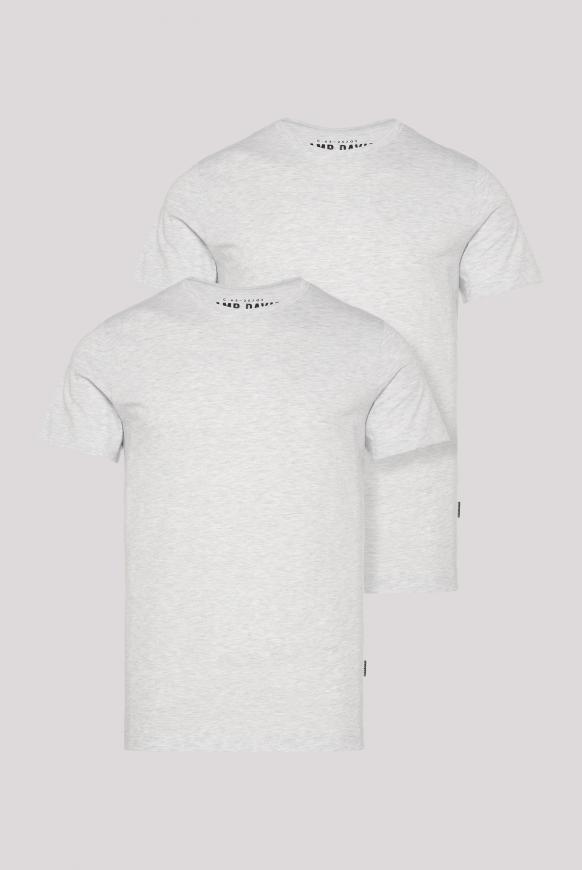 Basic T-Shirt Rundhals 2er-Pack grey melange