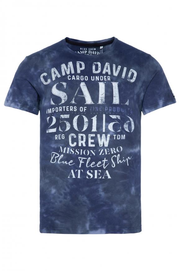 Batik T-Shirt mit Logo Artwork deep sea