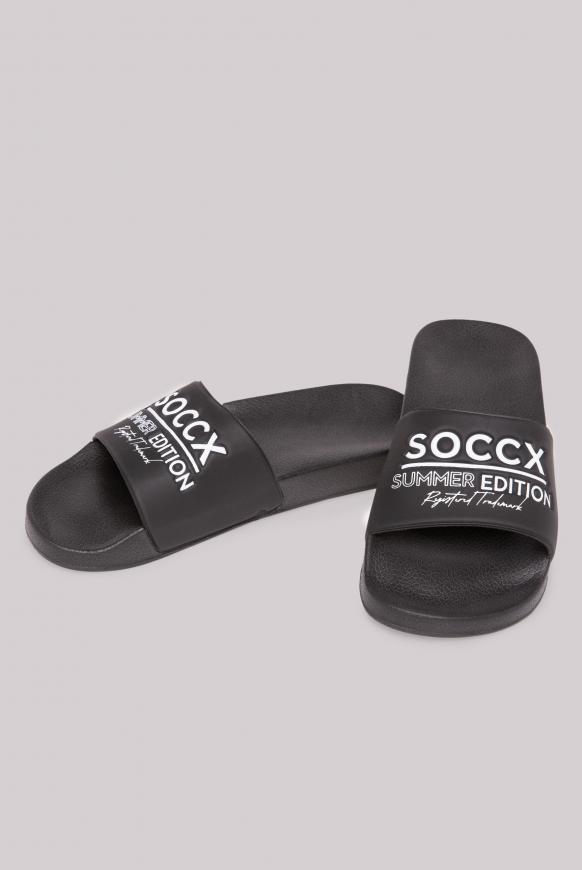 Beach Slipper mit Logo Design black