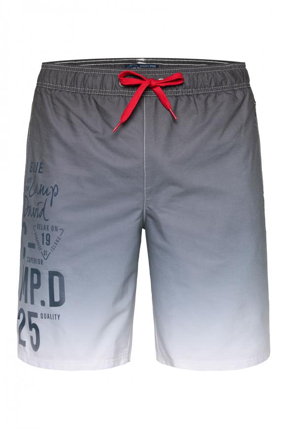 Beachshorts Dip Dye mit Label Prints black
