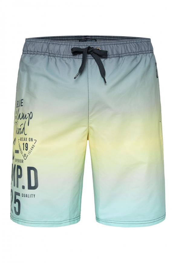 Beachshorts Dip Dye mit Label Prints banana sun