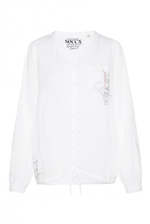 Belly-Bluse mit Rücken-Artwork opticwhite