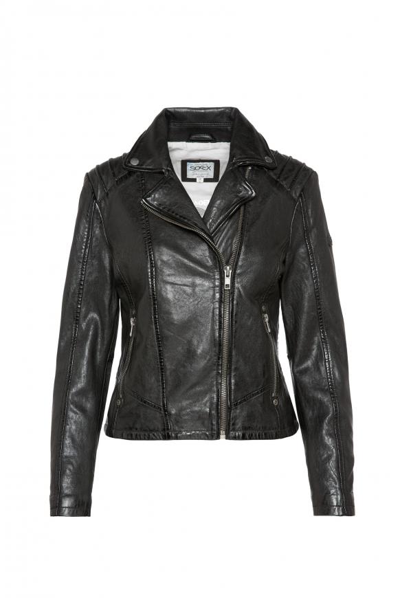 Bikerjacke aus Leder im Vintage Look