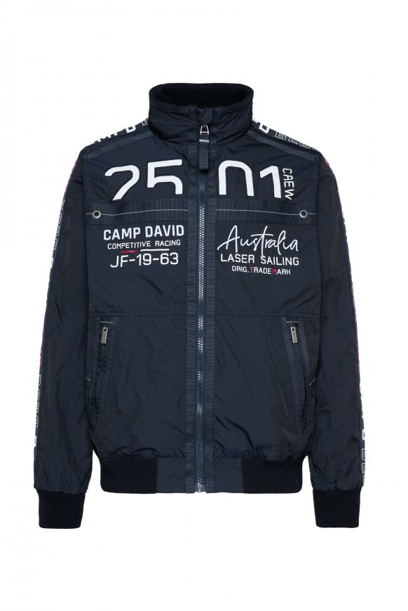 Blouson mit Logo-Tapes und Artworks blue navy