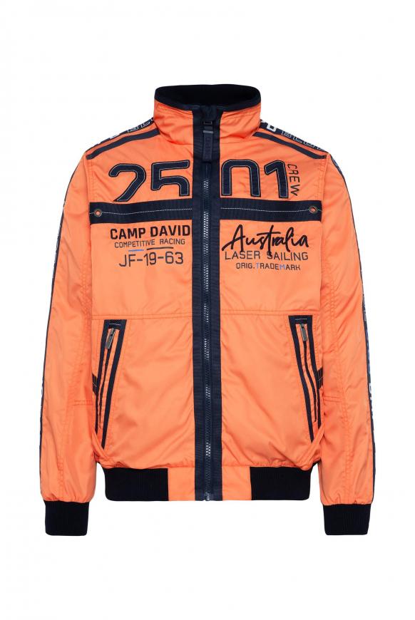 Blouson mit Logo-Tapes und Artworks blaze orange