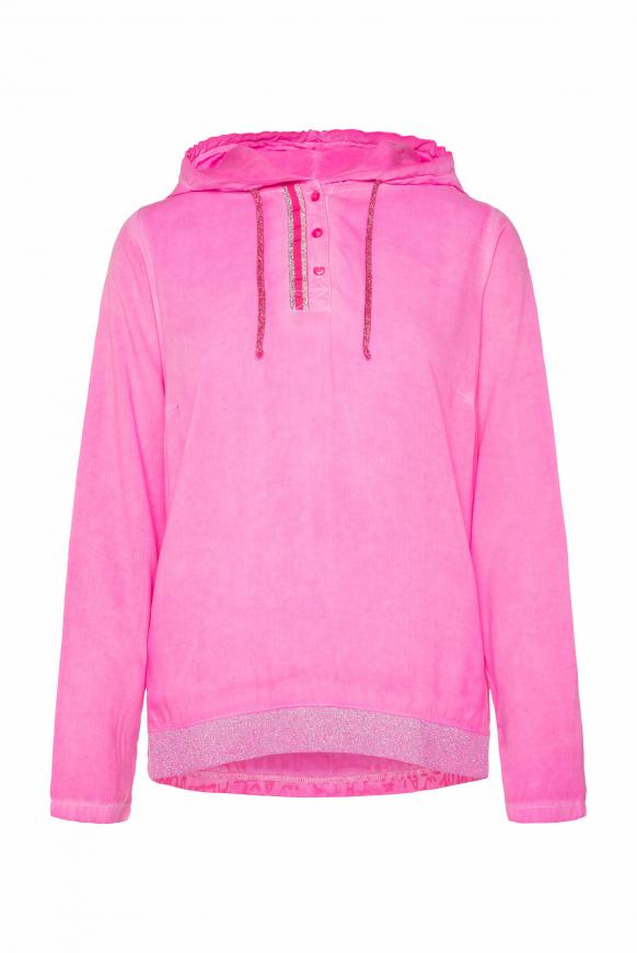 Bluse mit Kapuze und Rücken-Artwork pink kiss