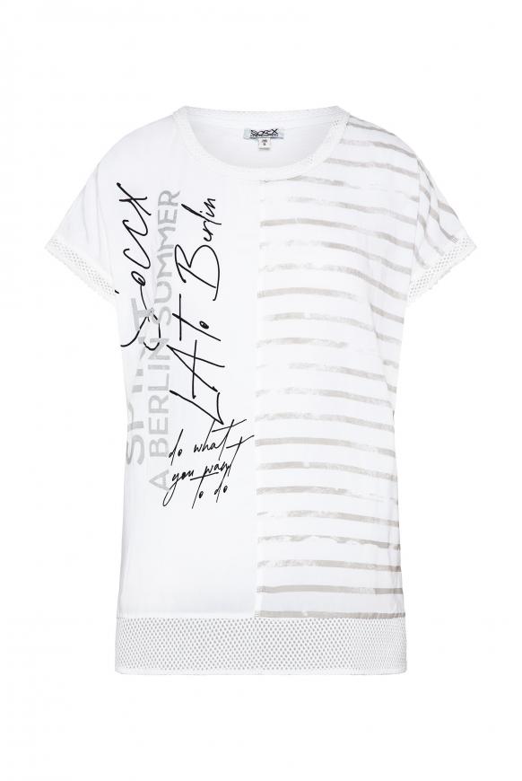 Blusenshirt im Muster- und Materialmix opticwhite