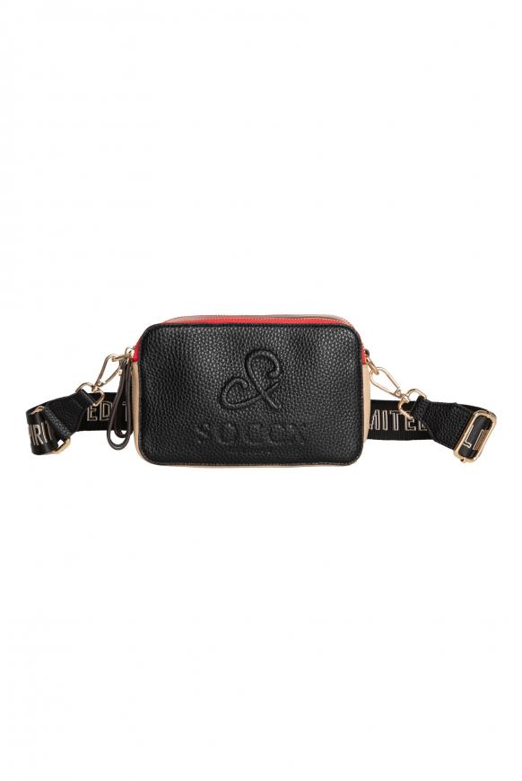 Bunte Modern Bag mit Logo-Gurt black